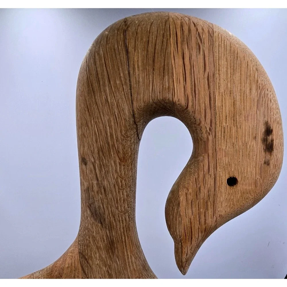 Vintage Handmade Swan Wooden‎ Cutting Board Round Rustic Farmhouse Serving Tray
